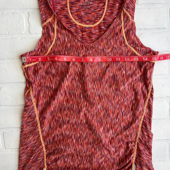 Athleta Pink Orange Purple Multicolor Running Yoga Tank with back zip-sz S - Picture 4 of 5